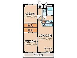 京阪本線 丹波橋駅 徒歩18分の賃貸マンション 4階2LDKの間取り