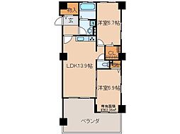 エバー・グリーン宇治 2LDKの間取図画像