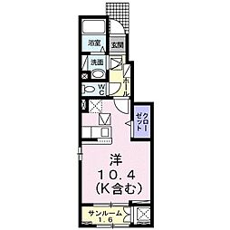 西武多摩川線 白糸台駅 徒歩11分の賃貸アパート 1階ワンルームの間取り