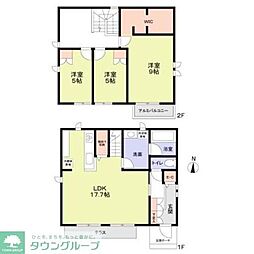JR中央線 東小金井駅 徒歩9分の賃貸一戸建て 1階3LDKの間取り