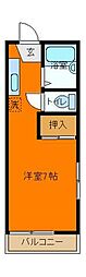 JR中央線 国立駅 徒歩5分の賃貸アパート 1階1Kの間取り