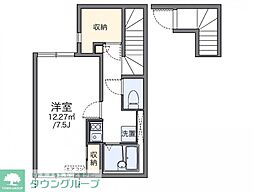 京王線 調布駅 バス14分 西原下車 徒歩8分の賃貸アパート 2階1Kの間取り