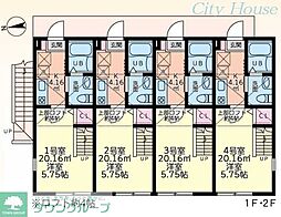 京王線 聖蹟桜ヶ丘駅 徒歩16分の賃貸アパート 2階1Kの間取り