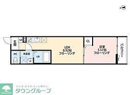 JR青梅線 西立川駅 徒歩13分の賃貸アパート 3階1LDKの間取り