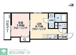JR青梅線 西立川駅 徒歩13分の賃貸アパート 2階1LDKの間取り