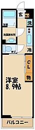 京王線 仙川駅 徒歩21分の賃貸マンション 3階1Kの間取り