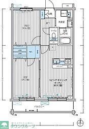 JR総武線 三鷹駅 徒歩9分の賃貸マンション 2階2LDKの間取り