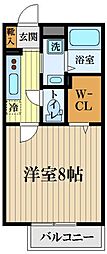 西武国分寺線 恋ヶ窪駅 徒歩6分の賃貸アパート 2階1Kの間取り
