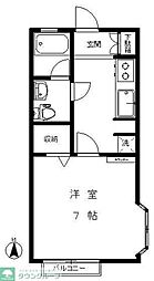 京王線 仙川駅 徒歩13分の賃貸アパート 2階1Kの間取り