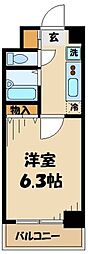 京王線 聖蹟桜ヶ丘駅 徒歩4分の賃貸マンション 3階1Kの間取り