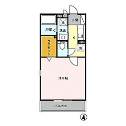 西武多摩川線 新小金井駅 徒歩31分の賃貸アパート 1階1Kの間取り