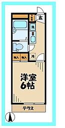 JR南武線 矢野口駅 徒歩4分の賃貸アパート 1階1Kの間取り