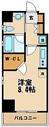 JR南武線 矢川駅 徒歩1分の賃貸マンション 10階ワンルームの間取り
