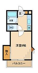 シュロス・プリーマ 1階1Kの間取り