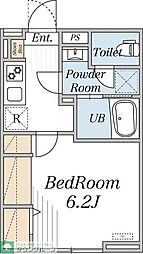 京王線 芦花公園駅 徒歩8分の賃貸アパート 2階1Kの間取り