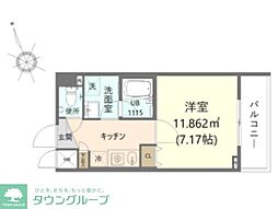 JR南武線 府中本町駅 徒歩8分の賃貸マンション 3階1Kの間取り