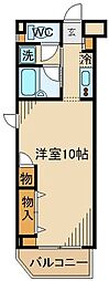 西武多摩川線 是政駅 徒歩5分の賃貸マンション 3階1Kの間取り