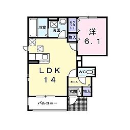 京王線 調布駅 バス11分 北ノ台小学校下車 徒歩2分の賃貸アパート 1階1LDKの間取り