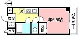 京王線 府中駅 徒歩10分の賃貸マンション 1階1Kの間取り