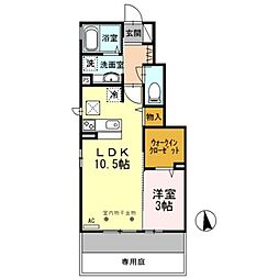 エスプランテ 1LDKの間取図画像