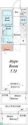 リブリ・中野島2 1Kの間取図画像