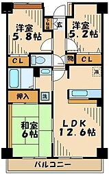 ドルチェコート 3LDKの間取図画像