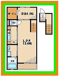 メープルコート 1LDKの間取図画像
