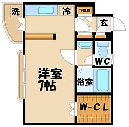 パルメゾン壱番館 1Kの間取図画像