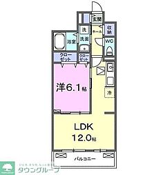 エメラ ファミーユ 1LDKの間取図画像