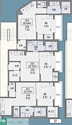 eclat谷保(エクラヤホ) 1LDKの間取図画像