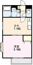 クレスト 1DKの間取図画像