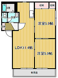 セラヴィ沼南 2LDKの間取図画像