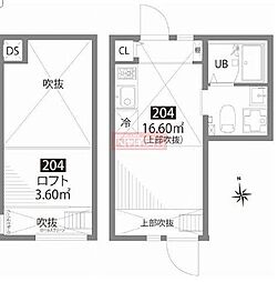 阿佐ヶ谷アパートメント 2階ワンルームの間取り