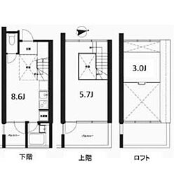 ラグゼナ東高円寺 3階1LDKの間取り