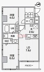 Alivis中野 1階2LDKの間取り