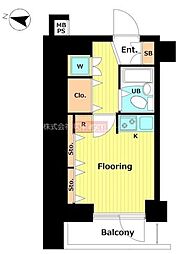 パークウェル荻窪 7階1Kの間取り