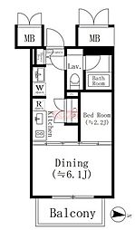 ＫＯＥＮＪＩ Ｃｒｏｓｓｏｖｅｒ 3階1DKの間取り