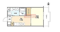 アザレアベニュー関根 2階1DKの間取り