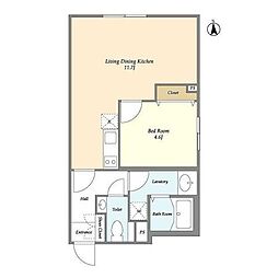 ＳＯＬＡＳＩＡ　ｒｅｓｉｄｅｎｃｅ　高円寺II 2階1LDKの間取り