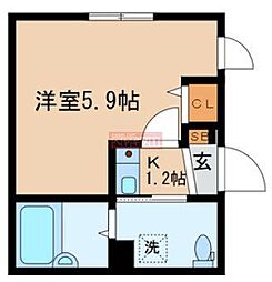 リュクスカーサ中野 203 2階1Kの間取り