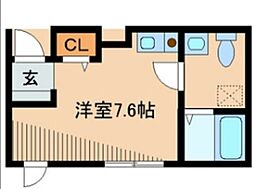 カーサ・ヴィアンカ ワンルームの間取図画像