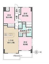 コート・イシハラ 3LDKの間取図画像