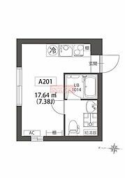 OrgoVita凛A棟 ワンルームの間取図画像