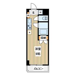 京王相模原線 京王堀之内駅 徒歩3分の賃貸マンション 1階ワンルームの間取り