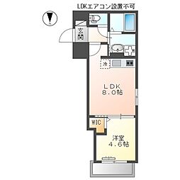 JR中央線 西八王子駅 徒歩18分の賃貸マンション 5階1LDKの間取り