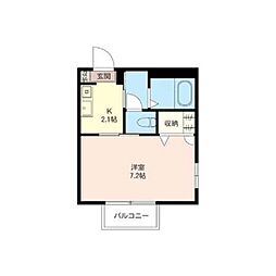 シャーメゾン白幡 1Kの間取図画像