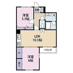シャイン東川口第7 2LDKの間取図画像