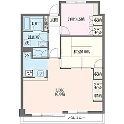 ヴィレッジAIWA 2LDKの間取図画像