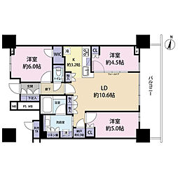 URAWA THE TOWER 3LDKの間取図画像