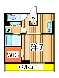 ルミールおおたか 2階1Kの間取り